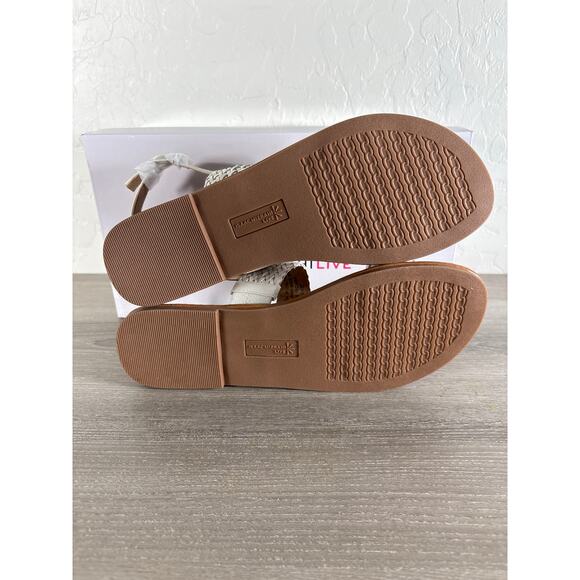 Issac Mizrah Live  Rosalyn Women’s White Brown Sandals Size 7.5- NIB - Picture 7 of 8